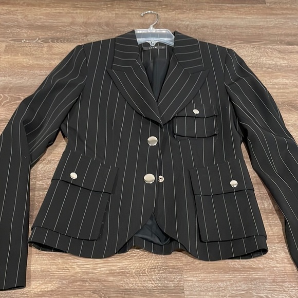 VIEW Women’s Striped Black Blazer - 2 - Picture 1 of 4